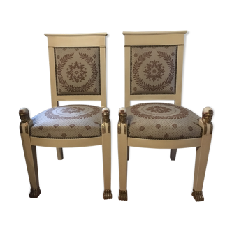 Pair of Egyptian style apparat chairs twentieth