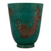 Wilhelm kage vase en céramique 'argenta' pour gustavsberg suède 1940s marqué