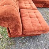 Modular velvet sofa bench 5 blocks