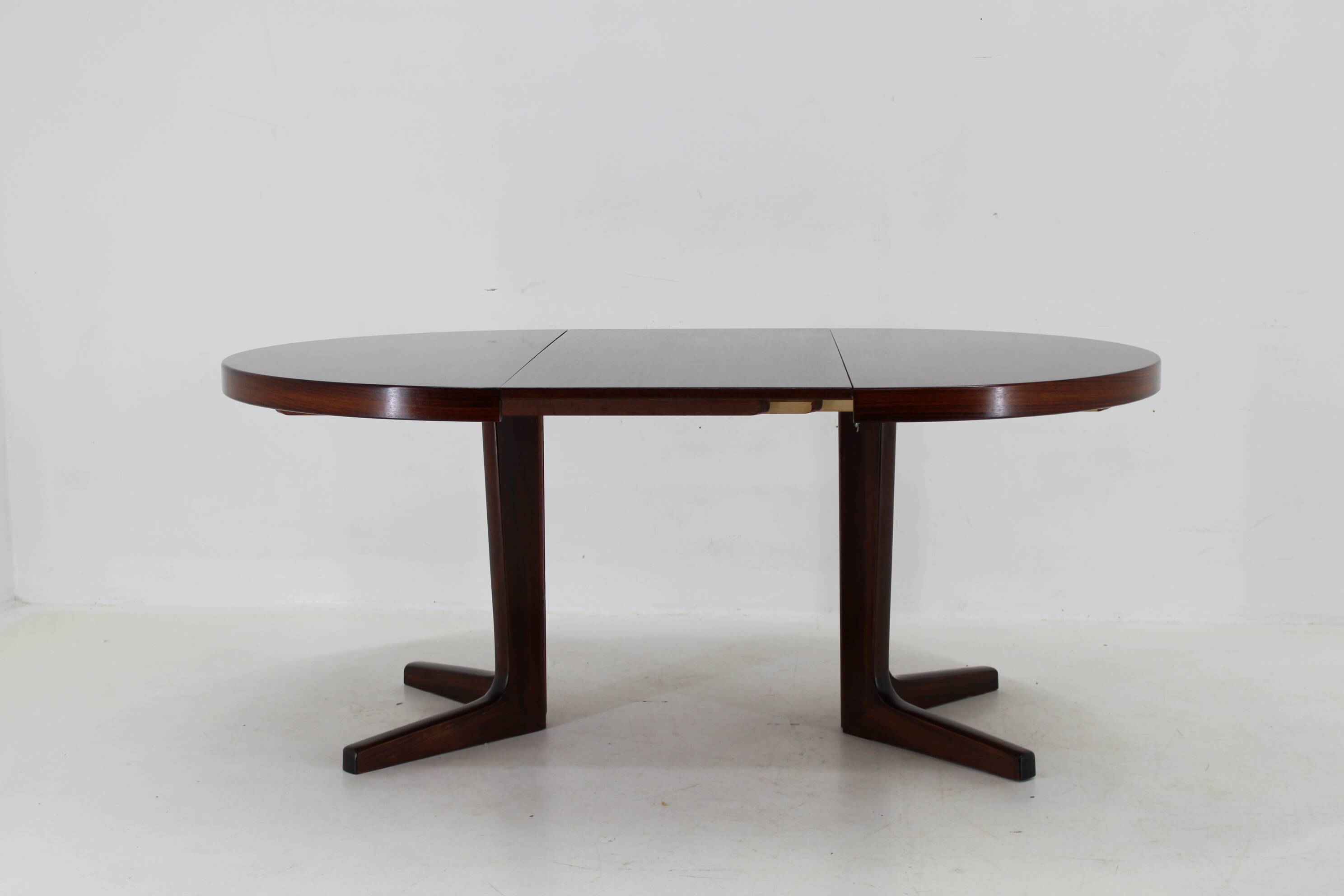 1960s Danish Round Wooden Extendable Table