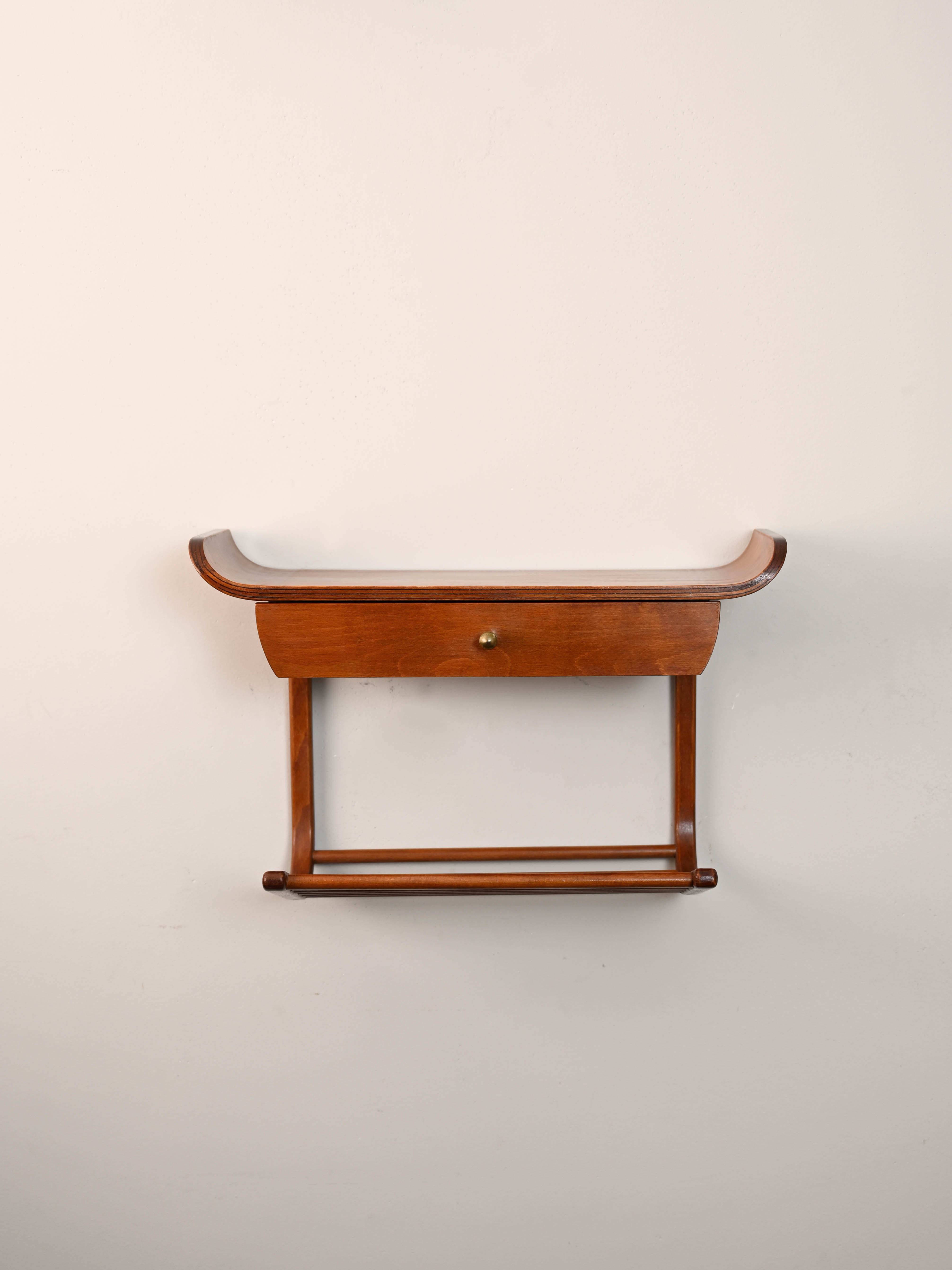 Suspended nightstand of 1960s modernism