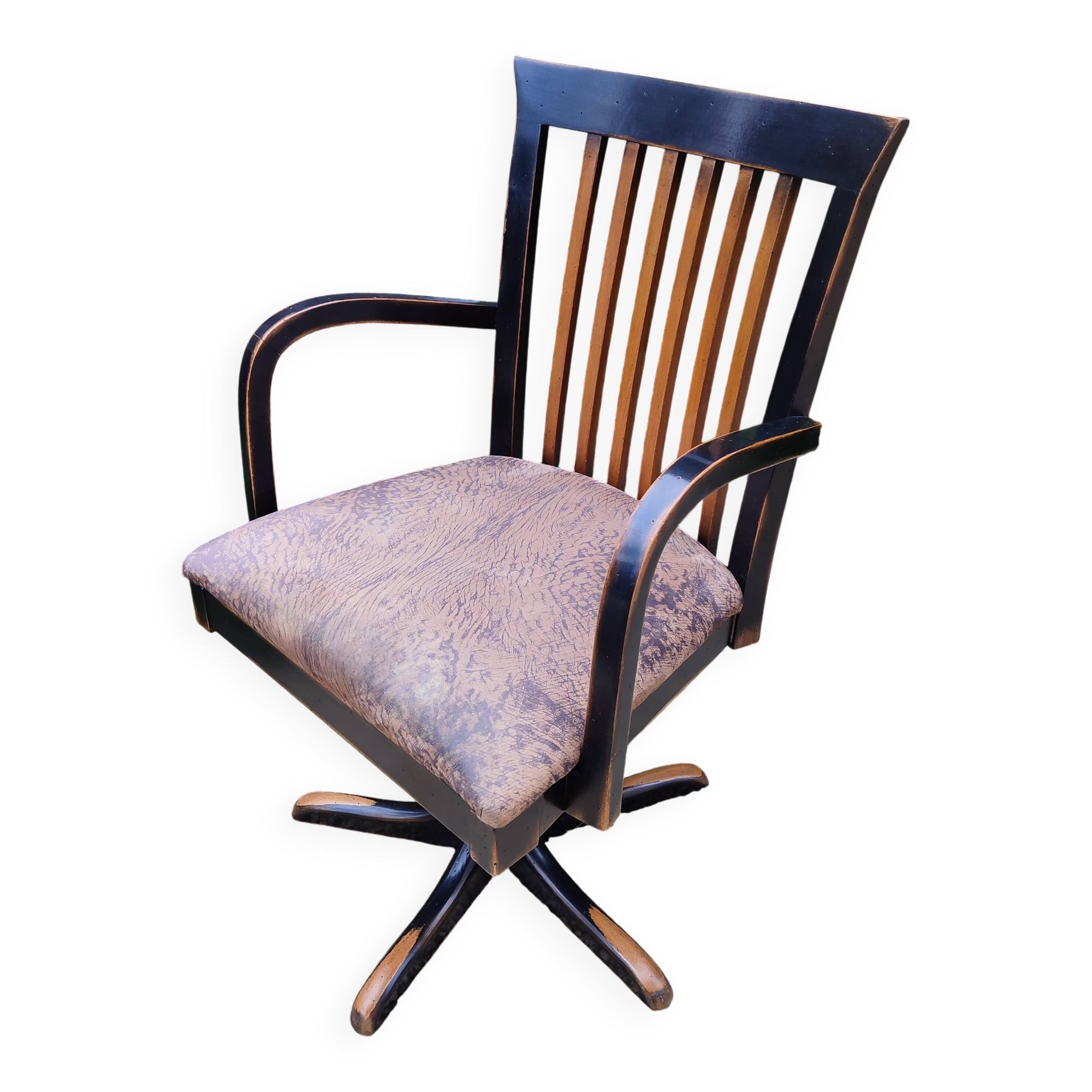 Swivel armchair in solid wood Retro style