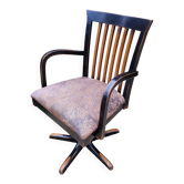 Fauteuil pivotant en bois massif Style rétro