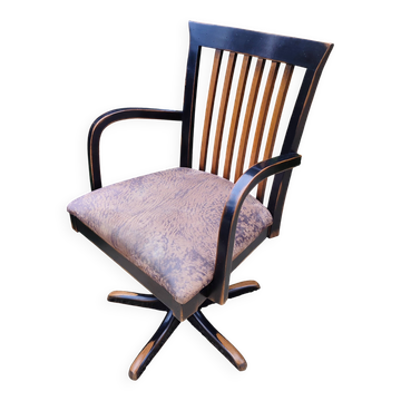 Swivel armchair in solid wood Retro style