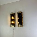 Murano & Brass Wall Lamps by J.T. Kalmar, Austria, 1960s