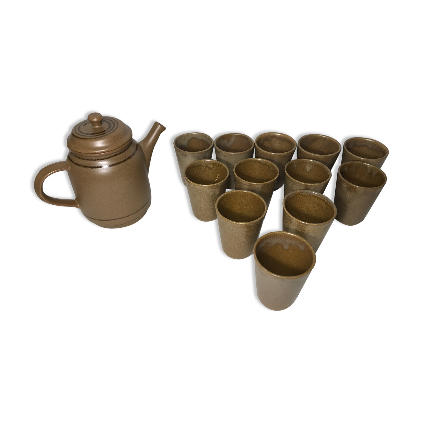 Service old sandstone DIGOIN SARREGUEMINES Carafe 12 cups Vintage