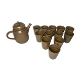 Service ancien gres Digoin Sarreguemines carafe + 12 tasses vintage