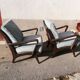 Pair of armchairs year 50 blue fabric