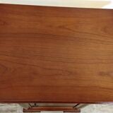 Pair of Louis Philippe style bedside tables in cherry wood.