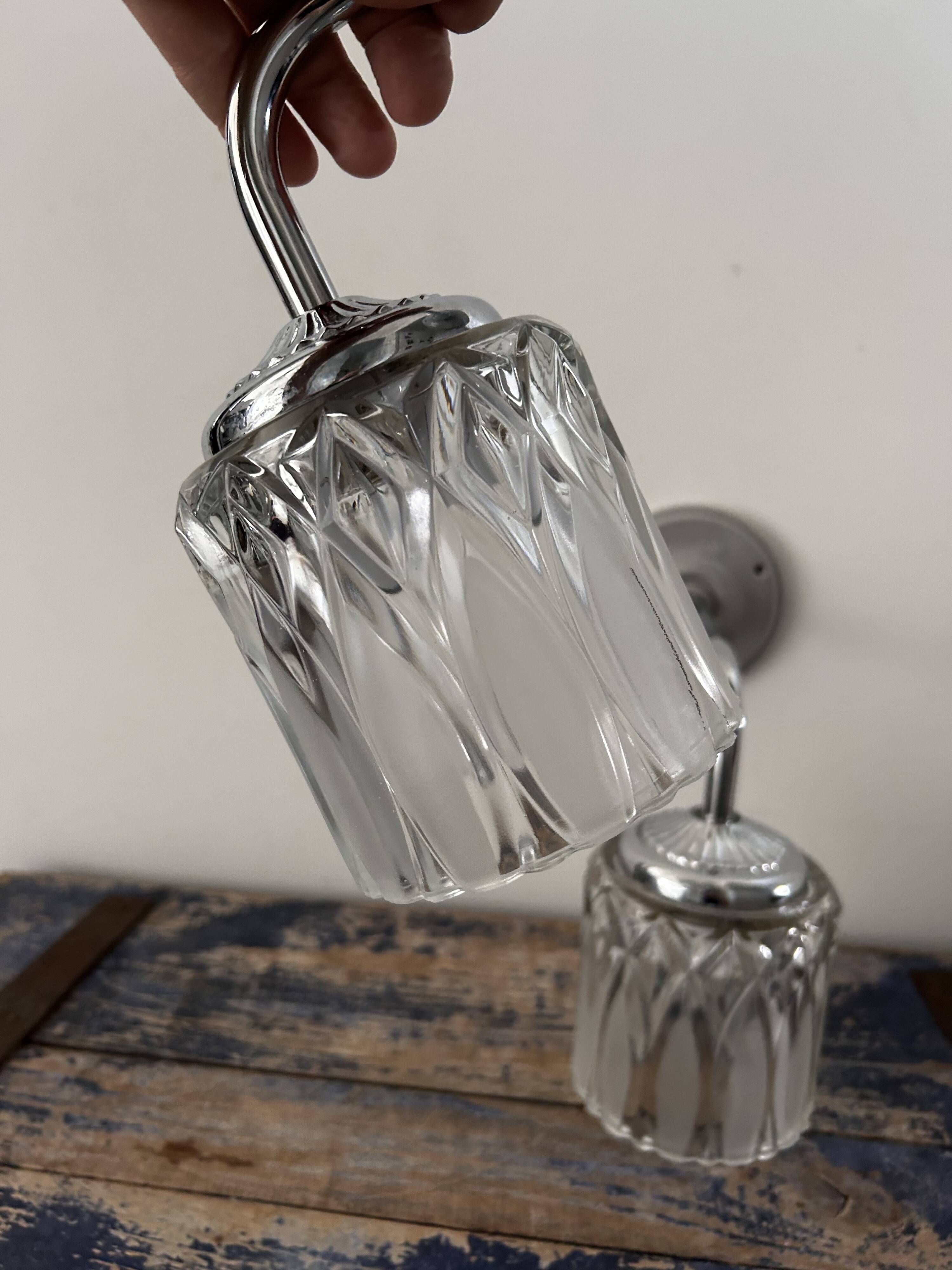 Pair of vintage chrome wall lights