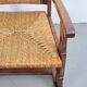 Modern Dutch Brutalist Armchair in Rush and Oak, 1950s