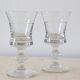 Set de 2 verres à pied, cristal ciselé, art déco