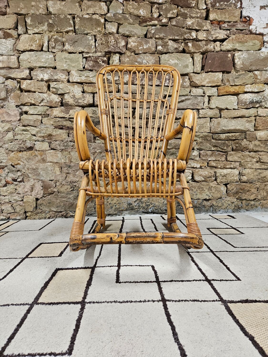 Rocking chair bambou 1950