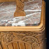 Art Deco Parisian buffet in solid raw oak from the 1930s.