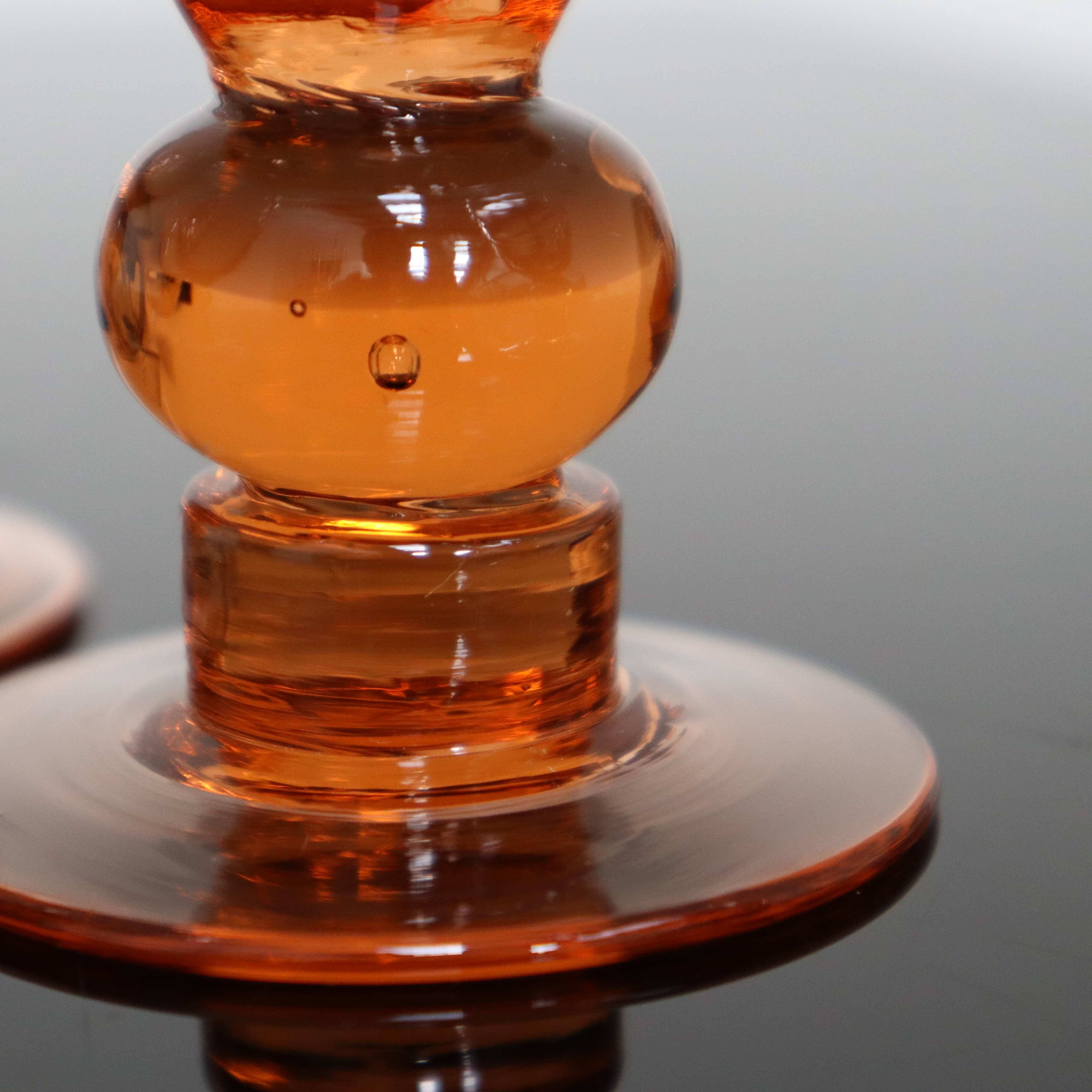 5 vintage pink stemmed antique glasses