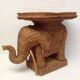 Vintage wicker elephant and rattan table
