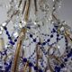 Italian Chandelier with Cobalt Blue Murano Glass Beaded Strings and Crysta