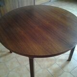 Round Scandinavian table in rosewood Roche Bobois 60s