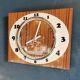 Vintage formica clock rectangular silent wall clock "Japy cream wood"