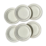 6 opaque porcelain dinner plates, Digoin model "Suzy"