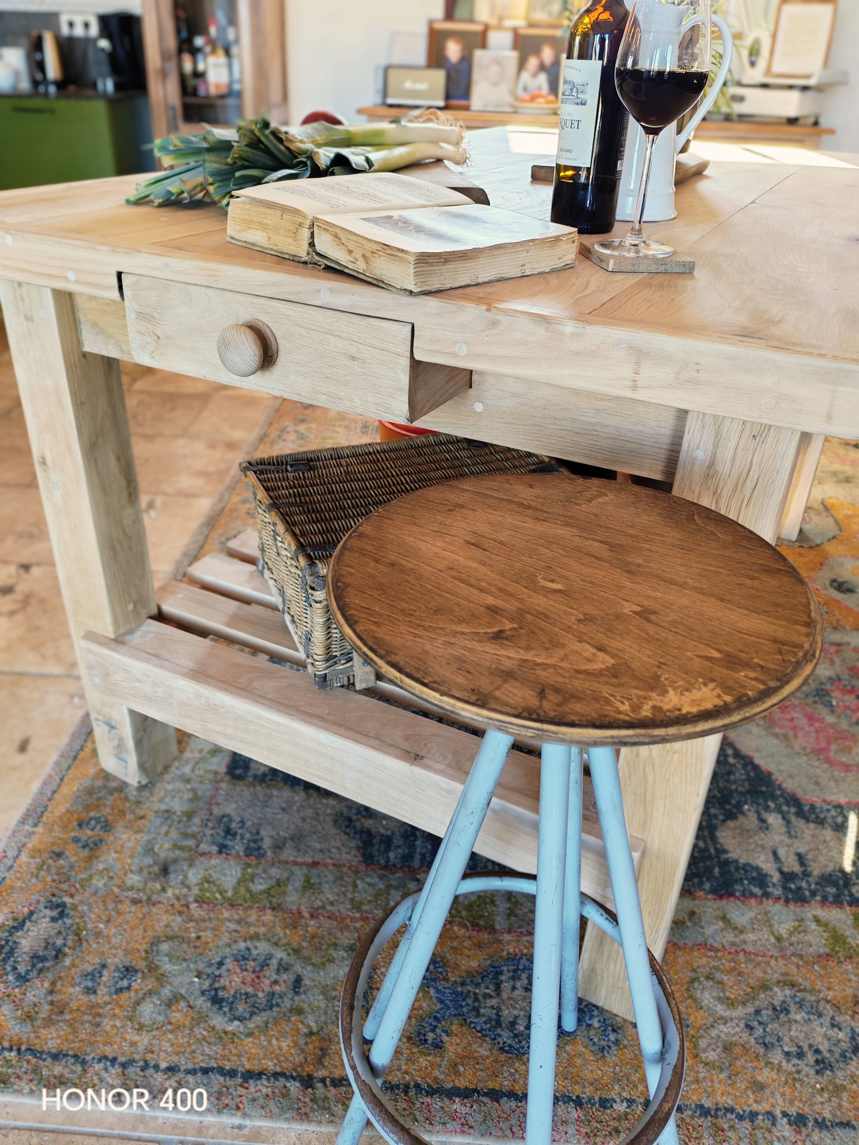 XXL solid oak kitchen island/worktop 180 x 105