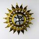 Sunburst ceiling light fixture or sconce in gilt wrought iron, Spain, circa 1960s