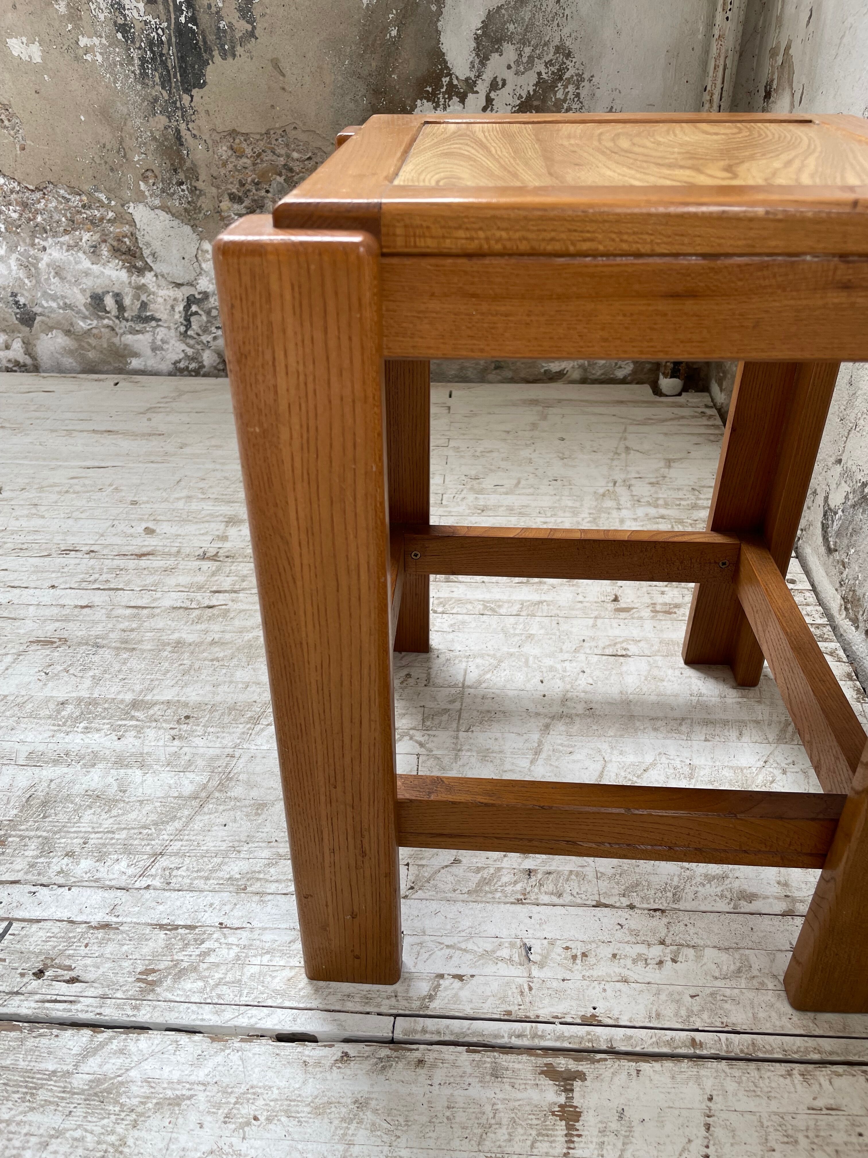 Solid elm stool Maison Regain