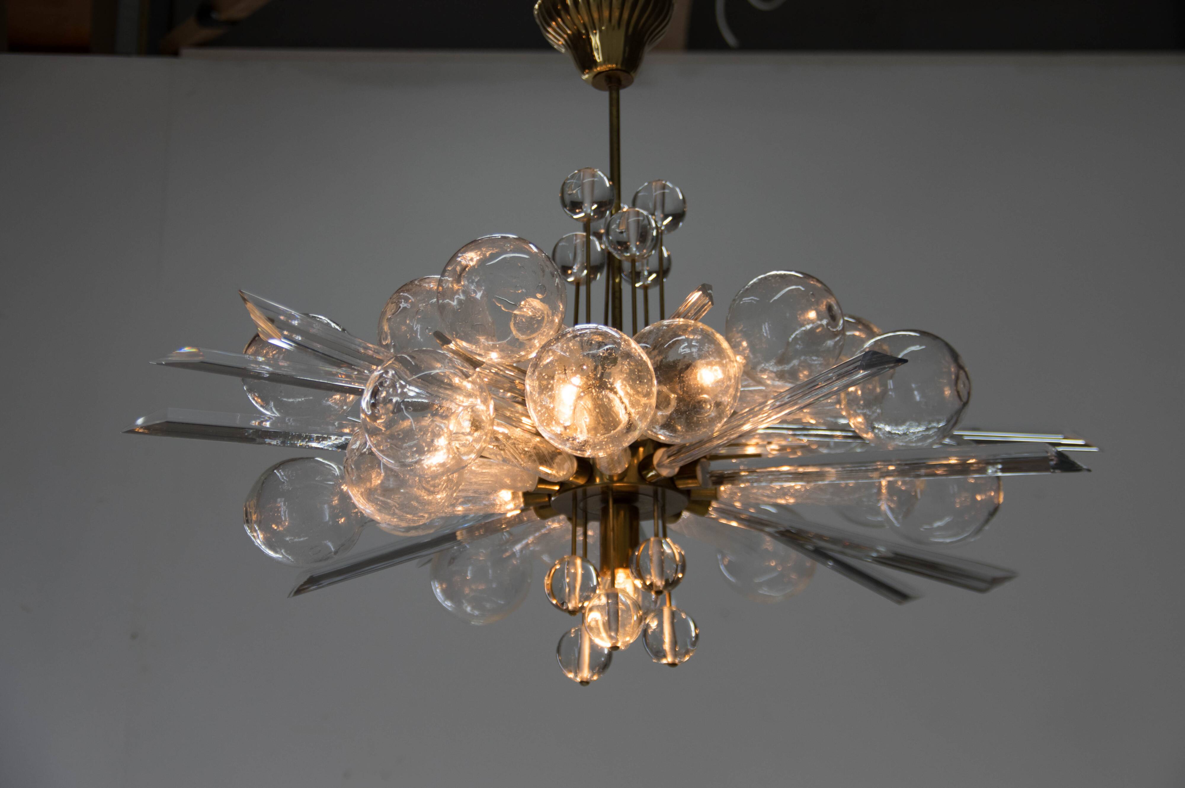 Extraordinary Art and Design Chandelier by Rene Roubicek, 1960s