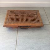 Folding stool in old caning