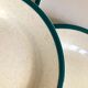 Lot assiettes vintage en grès moucheté bordure verte