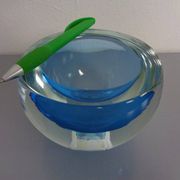 Large Sommerso Murano Glass Bowl by Flavio Poli, 1960s