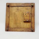 Longwy Trivet with Doorbell, Glazed Earthenware Tile and Wooden Frame