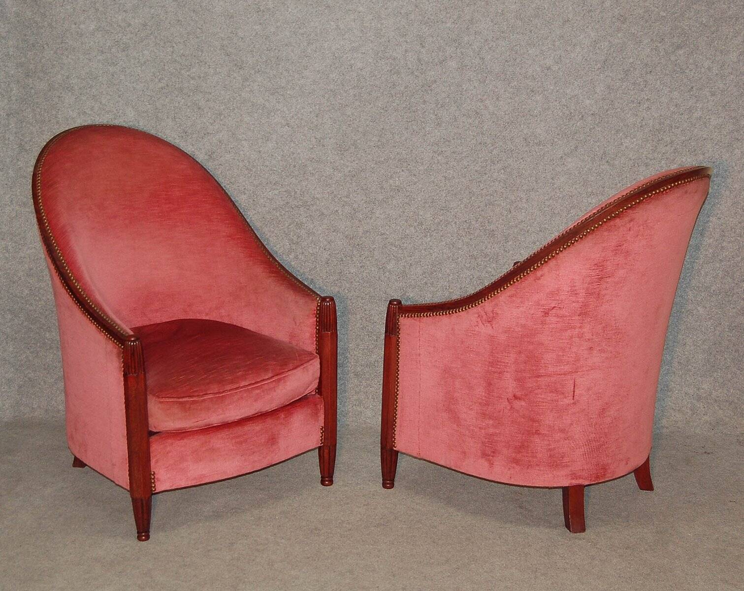 Pair of Art Deco Armchairs by René Joubert & Philippe Petit for DIM,
