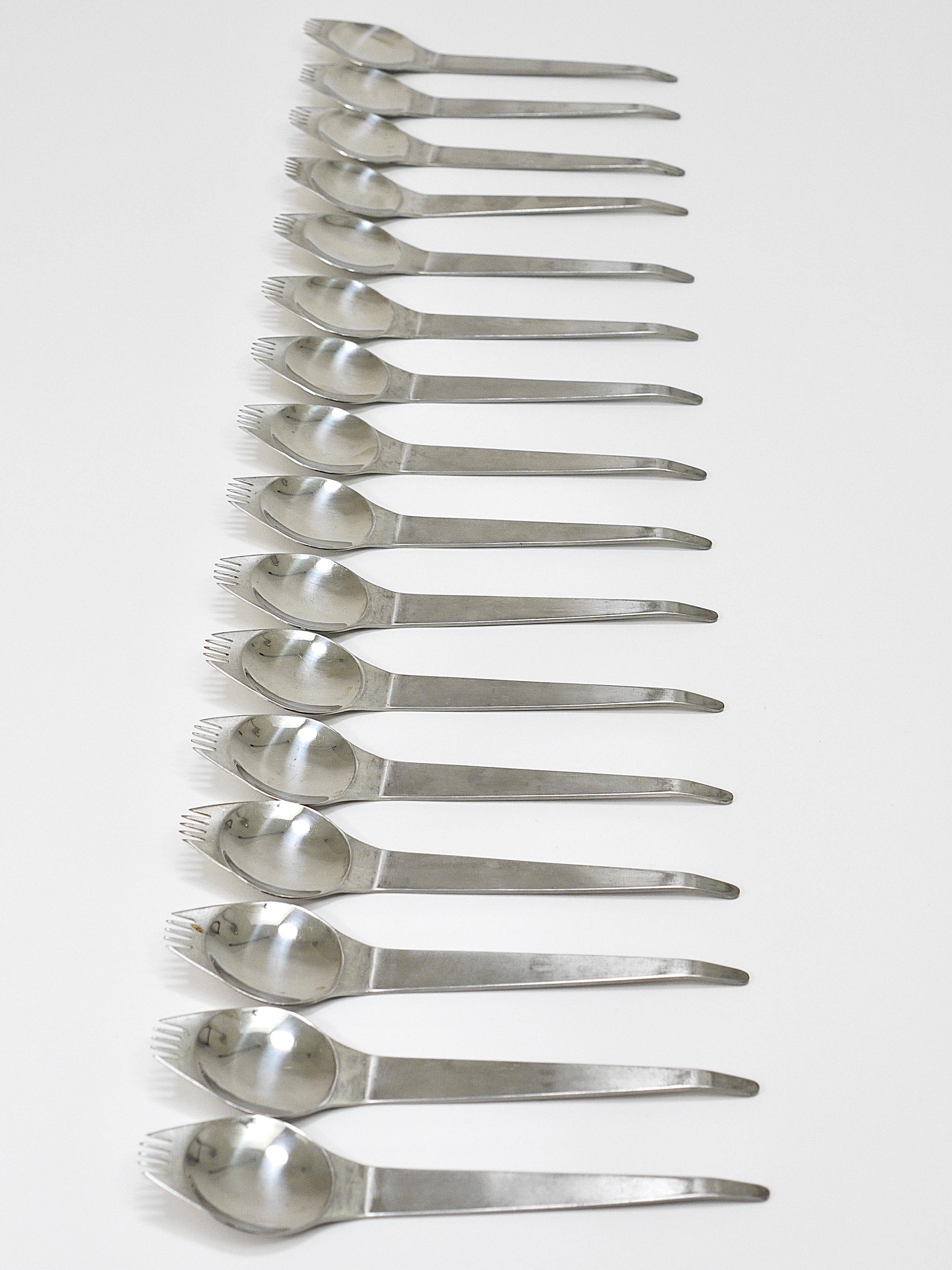 Jusqu'à 7 Sporks de fête mi-siècle (Cuillère & Fourchette) Flatware Göffel par Amboss Autriche