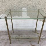 Coffee table brass and glass, 70s