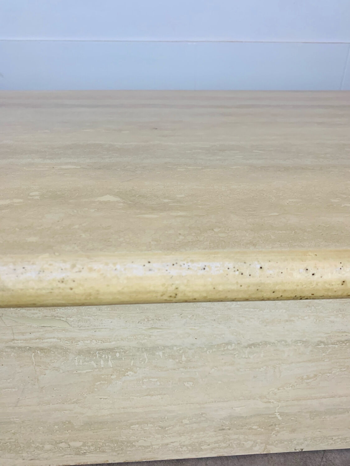 Rectangular travertine coffee table