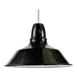Enameled industrial pendant light. France 1950s