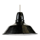 Enameled industrial pendant light. France 1950s