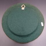 Small round mirror in earthenware- Cherry enamelled decoration - circa 1970