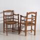 2 fauteuils en chêne et corde, vers 1900