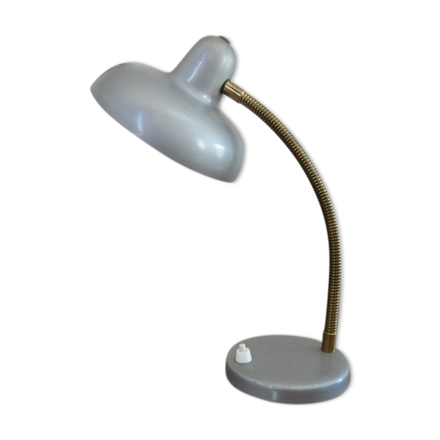 Silver grey metal lamp 50 60s