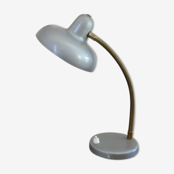 Lampe en métal gris argenté années 50 60