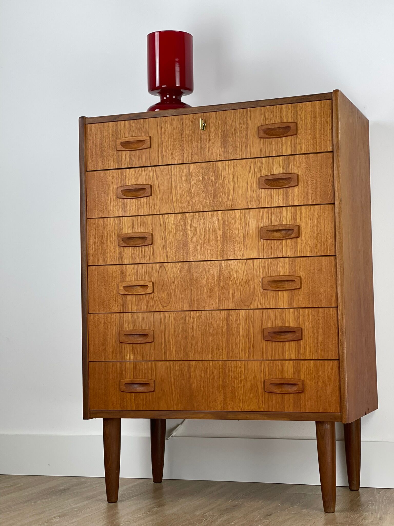 Teak chest of drawers