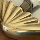 Paire d’appliques vintage en verre dépoli et laiton