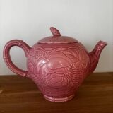 Pink floral slip teapot