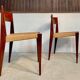 Ensemble de chaises de salle à manger minimalistes danoises en teck modèle Pia avec sièges en corde à papier par Poul Cadovius pour Royal Persiennen, 1958.
