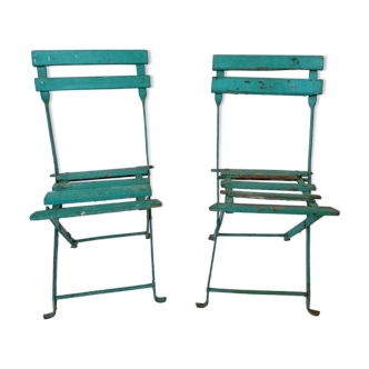 Pair of vintage children's folding chairs