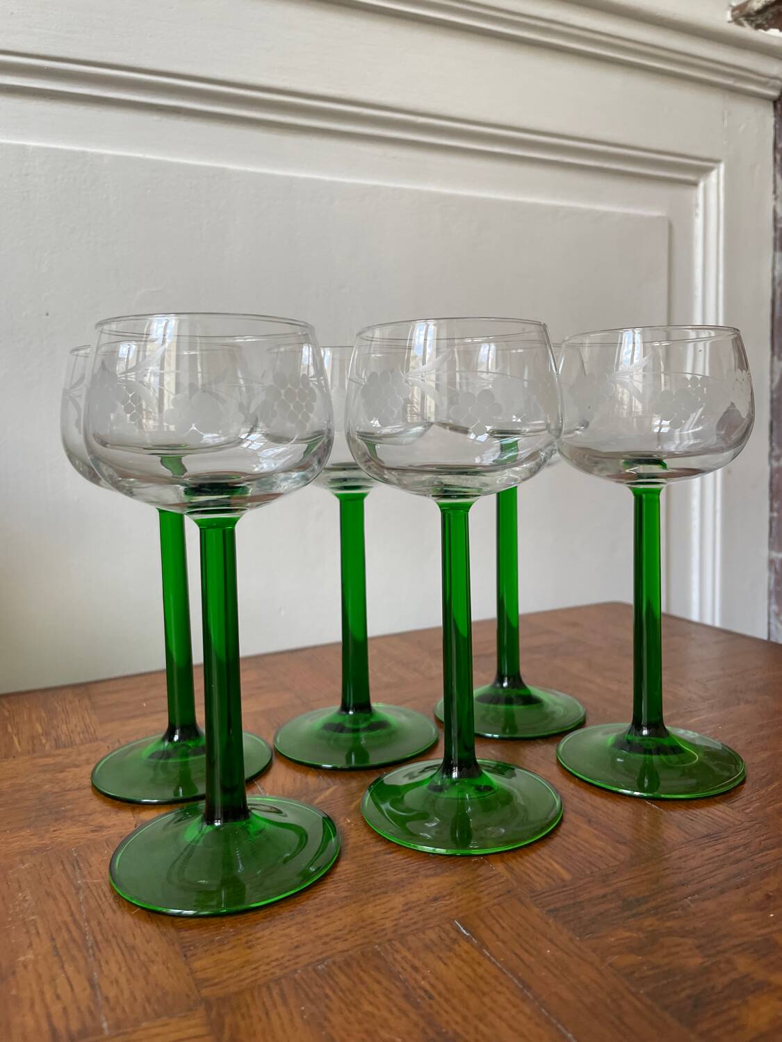 Set of 6 Alsatian white wine glasses
