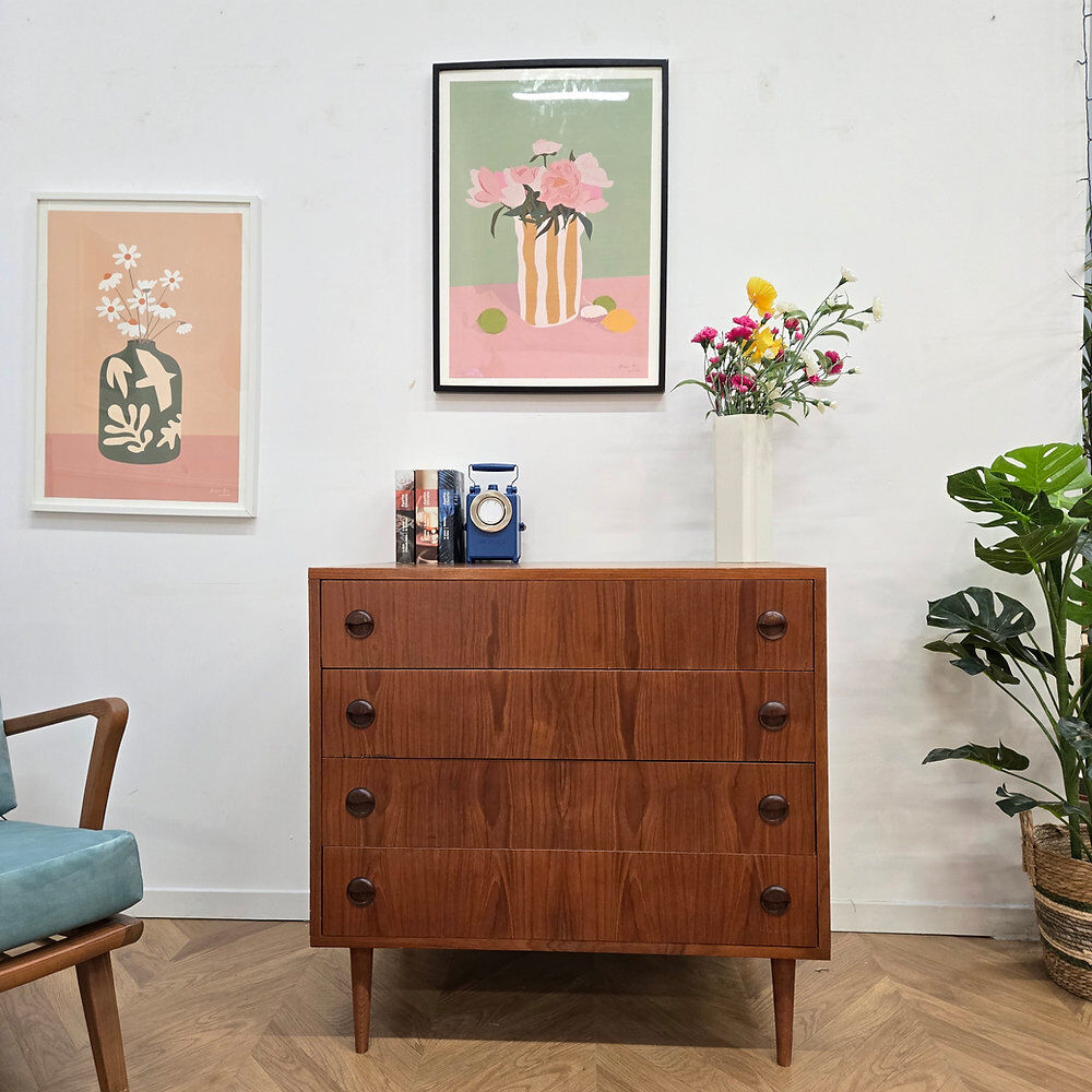 Vintage Scandinavian teak chest of drawers