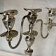 Paire de chandeliers métal argenté vintage 1960